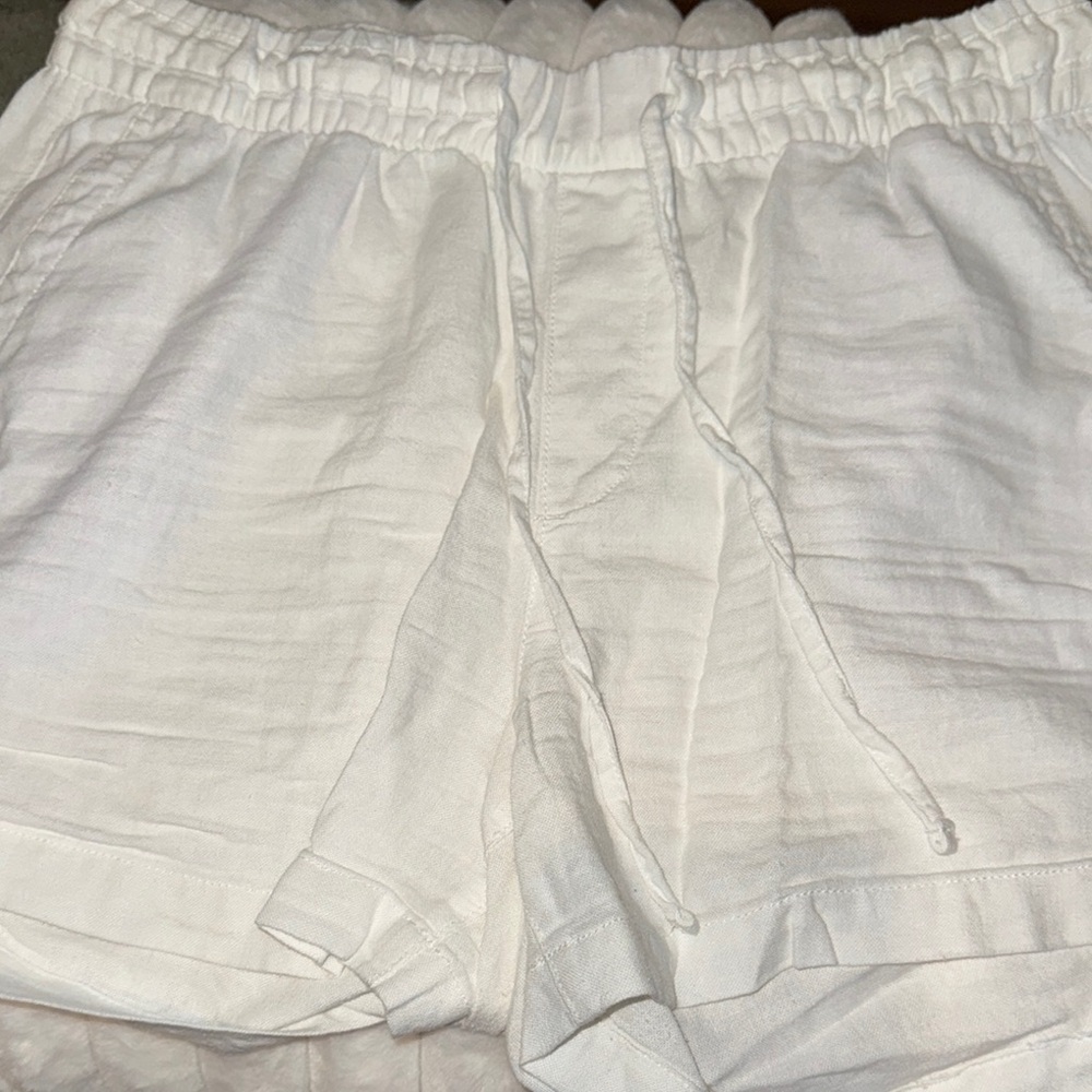 White Linen Shorts